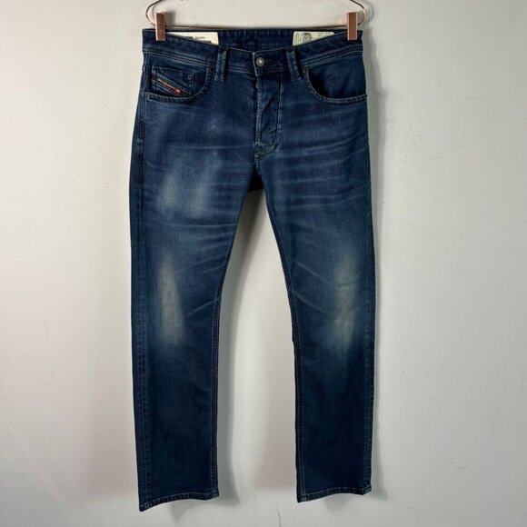 Diesel Mens Larkee Regular Straight Jeans Dark Blue Size 30 - Picture 10 of 11